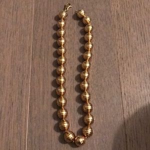 62g Solid 18k gold heavy bead necklace